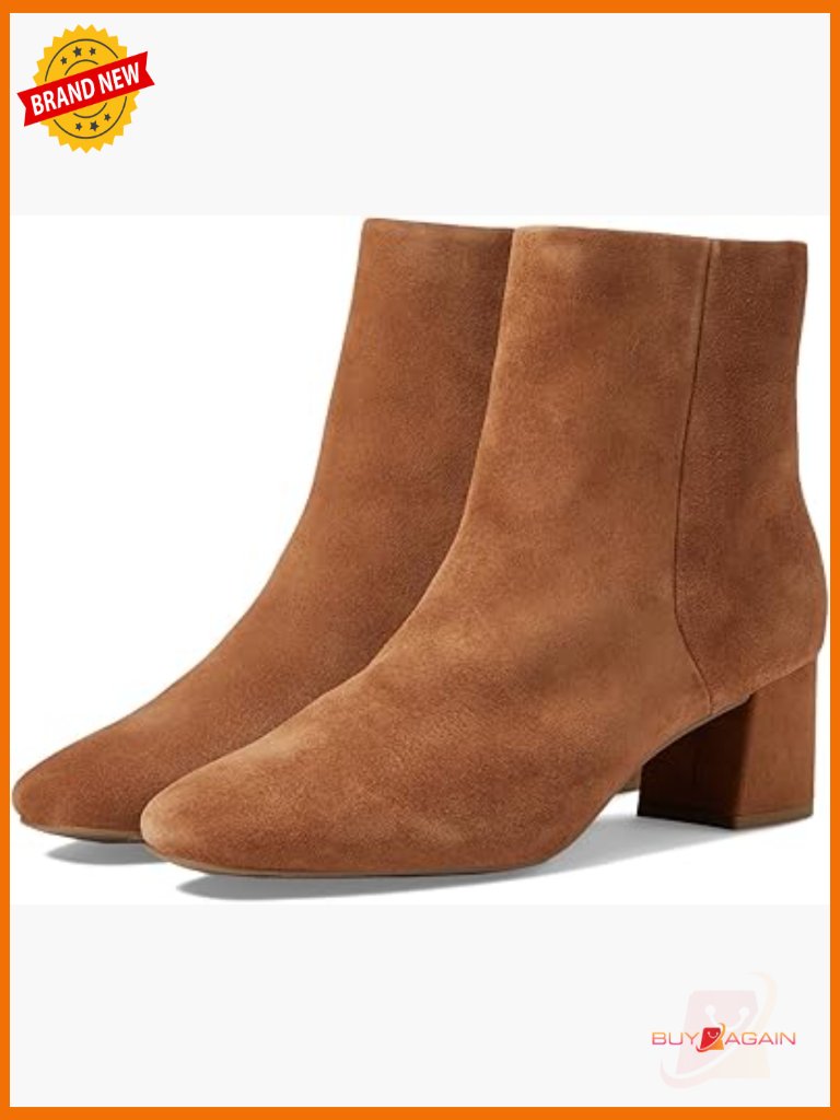 Waterproof Ankle Bootie With 2in Heel, Zip Closure, Leather Upper